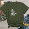 Funny Skibidi Toilet Eat Sleep Comfort Colors Shirt 3