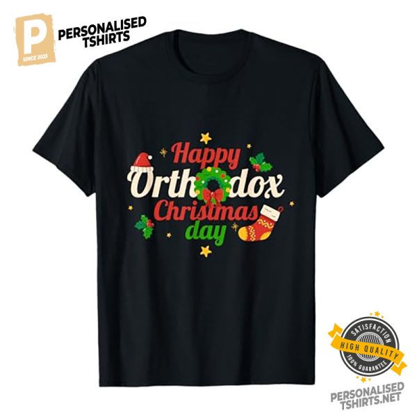 Happy Orthodox Christmas Day Jesus Christ Orthodox Christian T Shirt 1