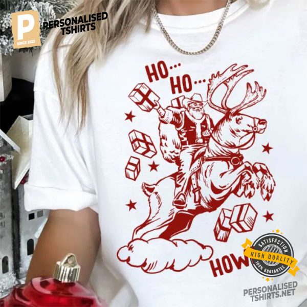 Howdy Santa Cowboy Christmas Comfort Colors Tee 2