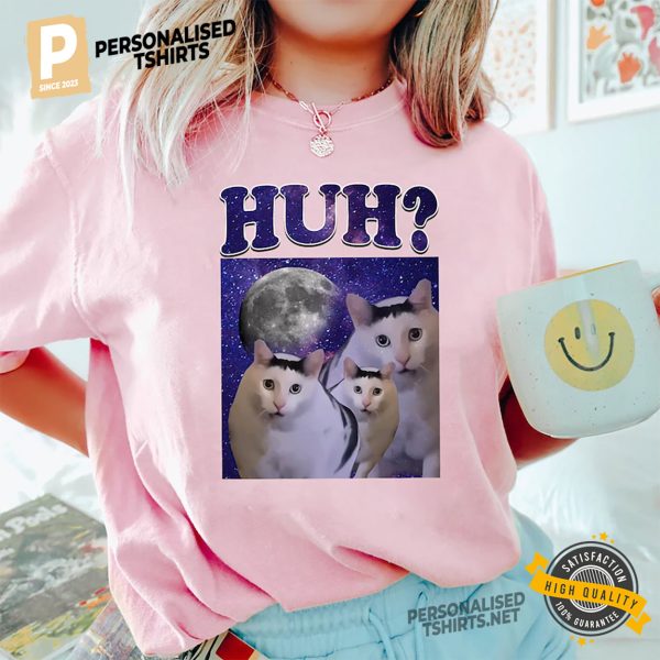 Huh Trending Meme Cat Comfort Colors Shirt 1