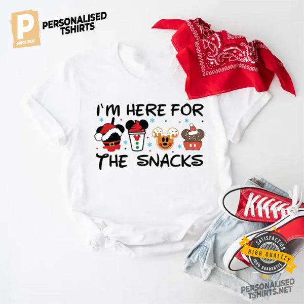 I'm Here For The Snacks Christmas Comfort Colors Tee 4