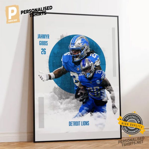 Jahmyr Gibbs Detroit Lions Poster