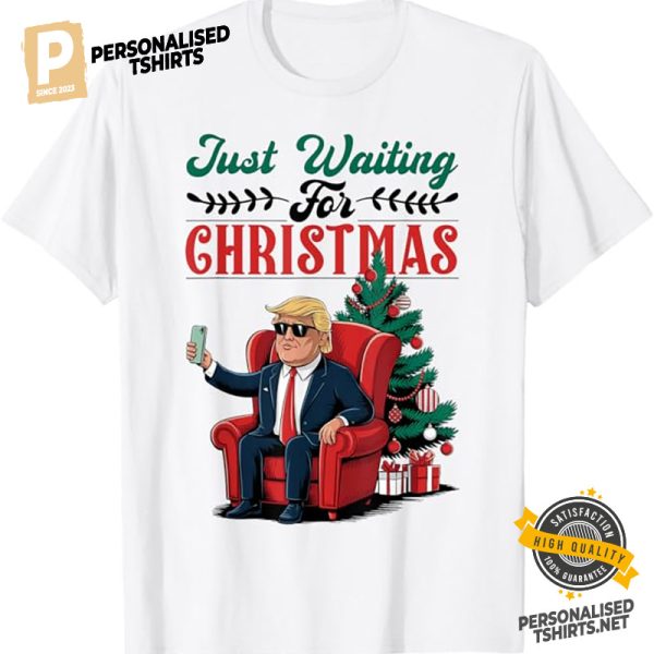 Just Waiting For Xmas Funny Trump Comfort Colors Tee 4