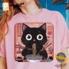 Kawaii Anime Cat Ramen Japanese Style Comfort Colors Shirt 2