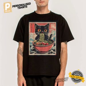 Kawaii Cat Anime Ramen Japanese Funny T Shirt