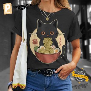 Kawaii Cat Ramen Anime Japanese T shirt