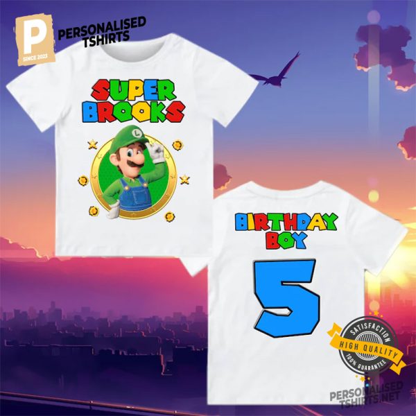 Mario Luigi birthday boy shirt 2 side shirt 1