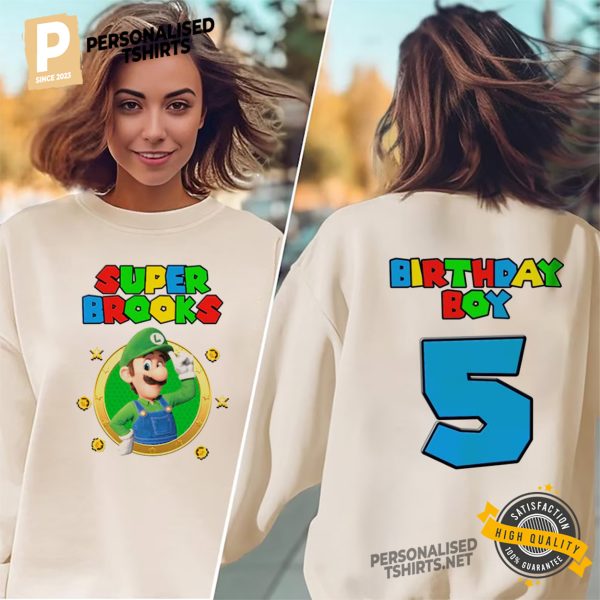 Mario Luigi birthday boy shirt 2 side shirt