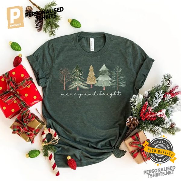 Merry And Bright Christmas Tree Shirt1