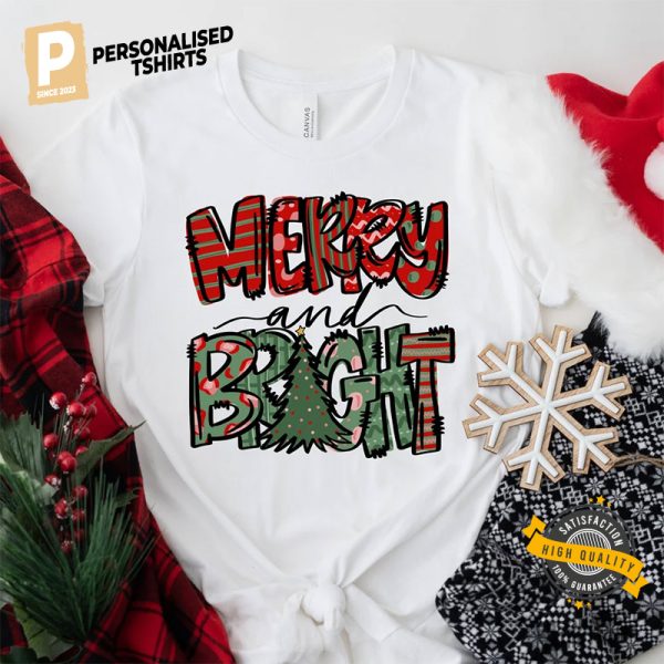 Merry Christmas And Bright Xmas Tree Shirt 1