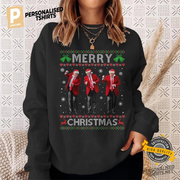 Merry Christmas Santa Trump Dance Ugly T shirt 1