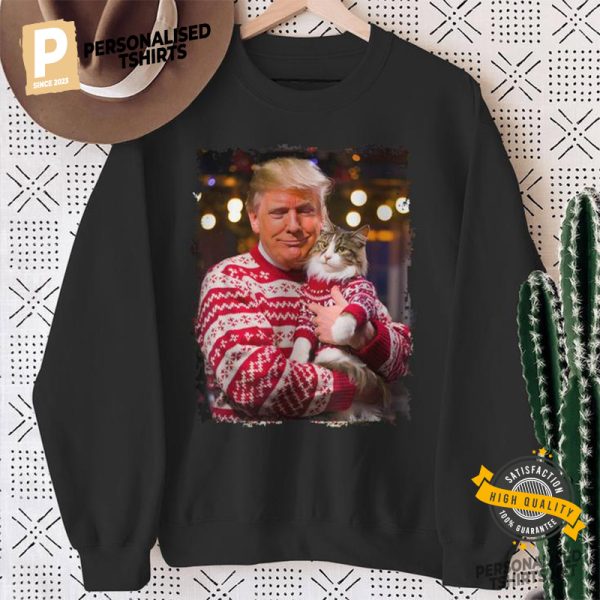 Merry Christmas Trump Cat Lover T shirt 2