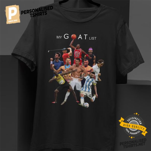 My GOAT List Novak Djokovic T shirt 1