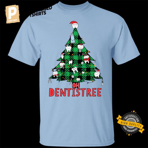 Oh Dentistree Christmas Tree Comfort Colors Tee 1