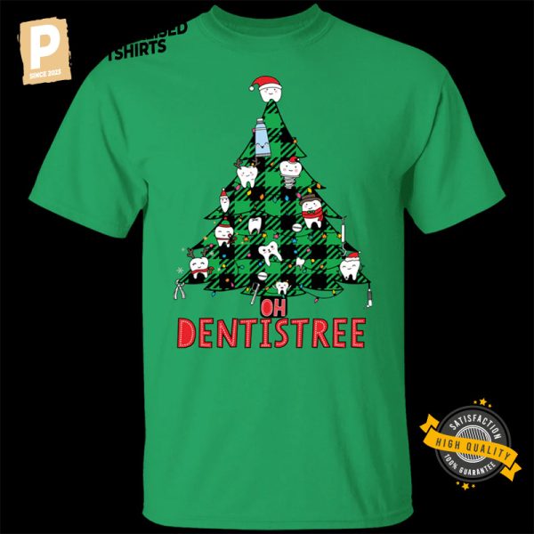 Oh Dentistree Christmas Tree Comfort Colors Tee 4