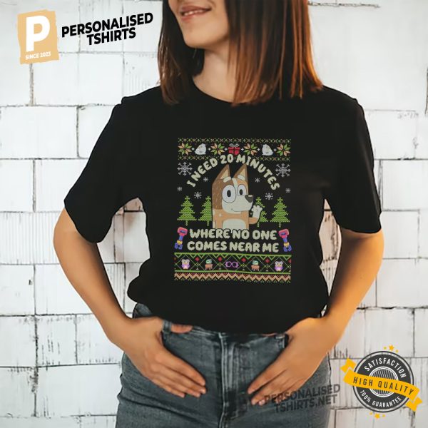 Private Time Mom Bluey Ugly Christmas T shirt 2