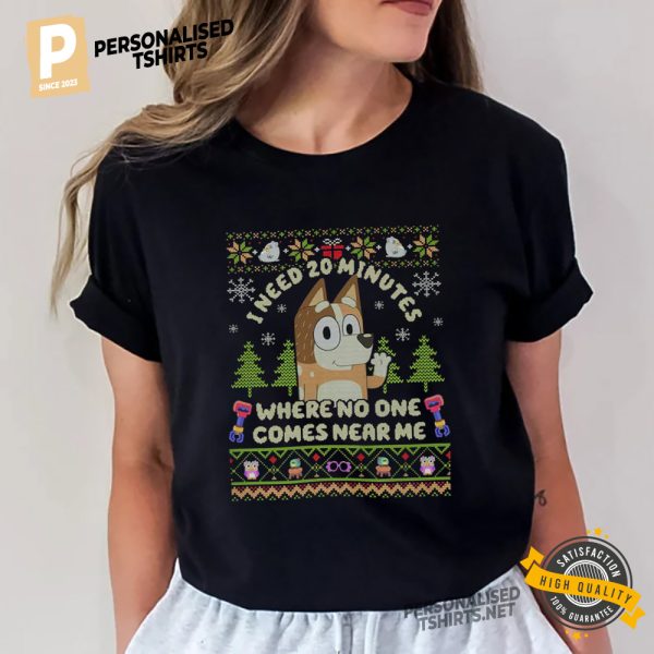 Private Time Mom Bluey Ugly Christmas T shirt 3