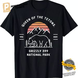 Queen Of The Teton Grizzly Comfort Colors Tee 1