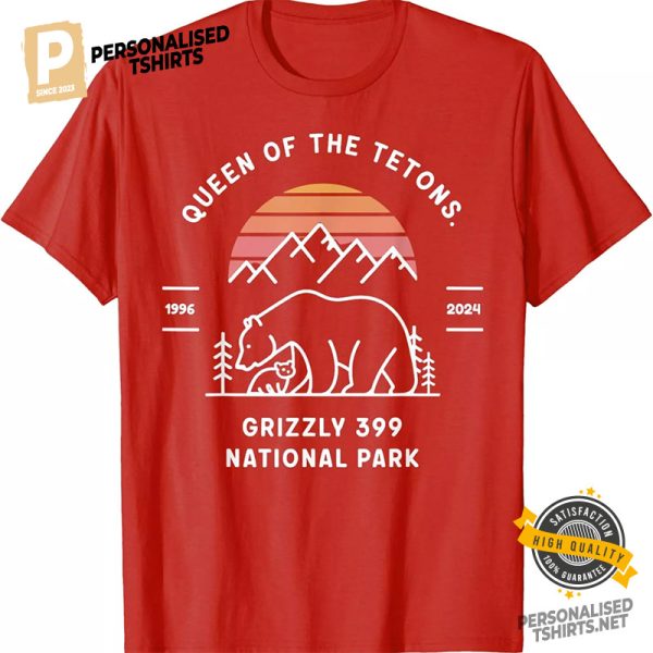 Queen Of The Teton Grizzly Comfort Colors Tee 3