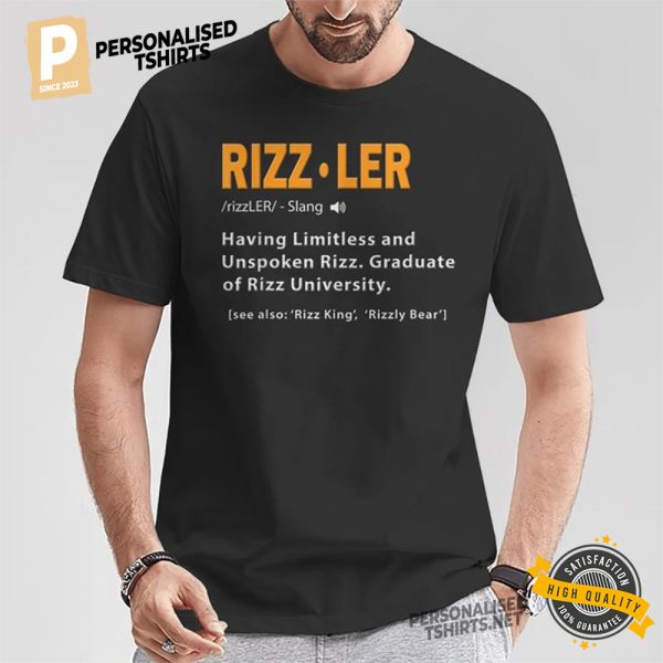 Rizzler Definition Meme Quote Gen Z Rizz Up T Shirt 2