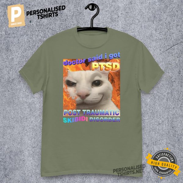 Skibidi Disorder Funny Cat Meme Comfort Colors Shirt 2