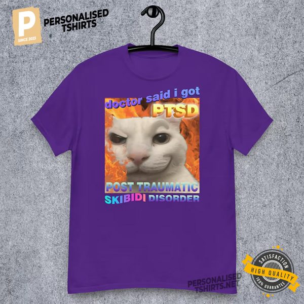 Skibidi Disorder Funny Cat Meme Comfort Colors Shirt 3