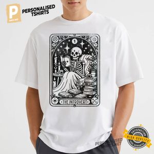 The Introvert Tarot Card Witchy Introvert Skull Funny T shirt 3