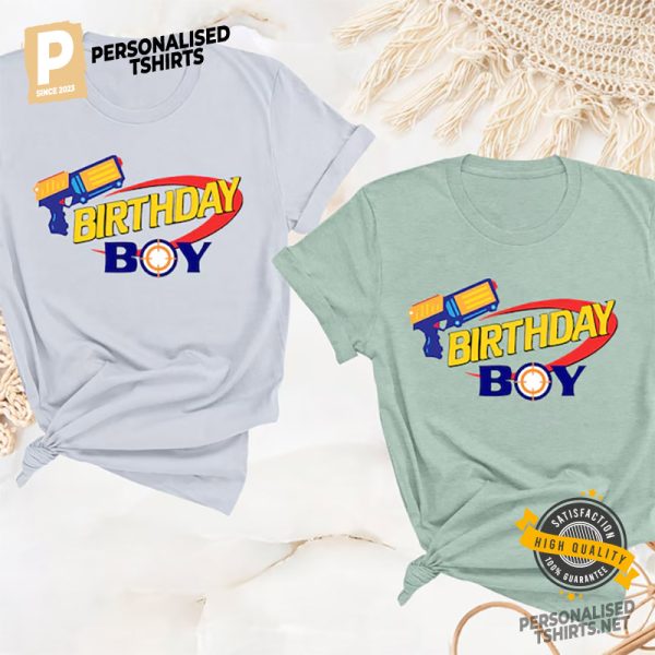 Toy Gun Birthday Boy Party Comfort Colors Tee 1