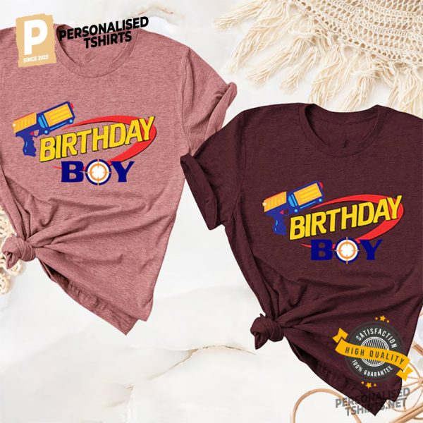 Toy Gun Birthday Boy Party Comfort Colors Tee 3