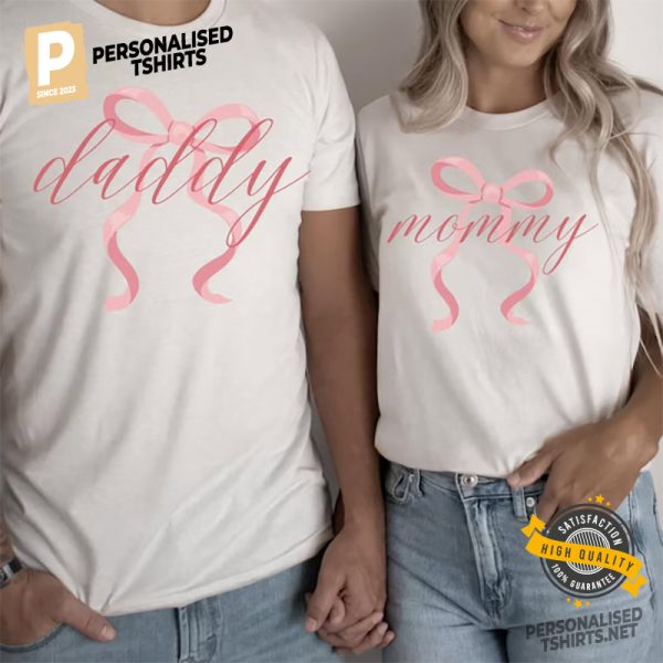 pink bow birthday matching family shirt 1