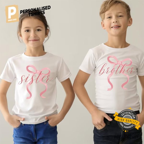 pink bow birthday matching family shirt