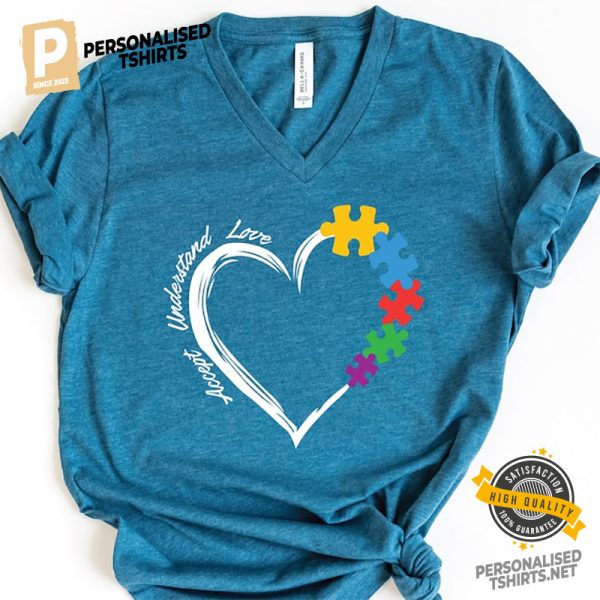 Autism Accept Understand Love Comfort Colors T shirt 2