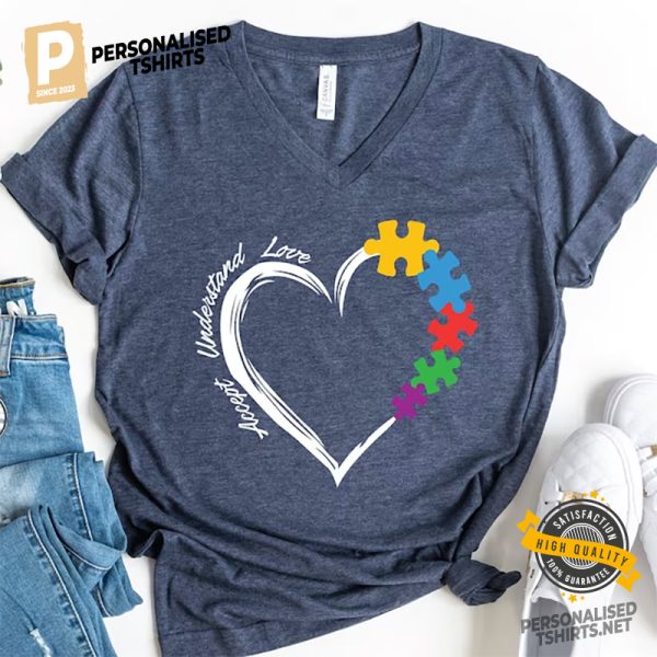 Autism Accept Understand Love Comfort Colors T shirt 3