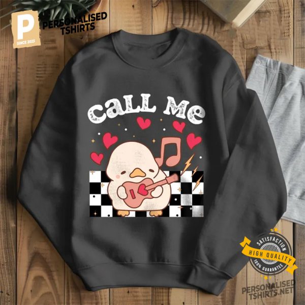 Call Me Valentine Duck Funny Boy Tee 1