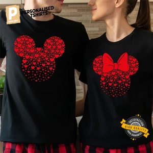 Disney Mickey And Minnie Lovely Valentines Couple Matching Shirt