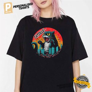 Funny Cat Japanese Catzilla T Shirt