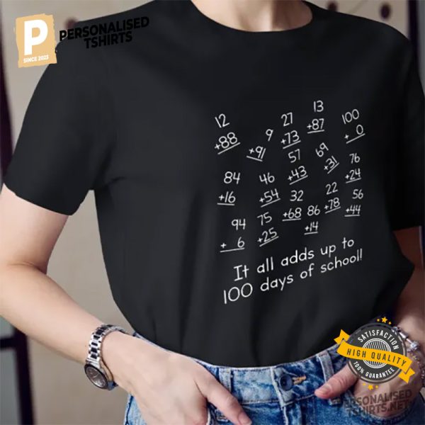 It All Adds Up To 100 Days Of School T shirt