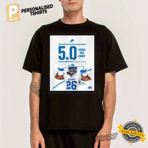 Jahmyr Gibbs 5.0+ yards per carry t shirt 1