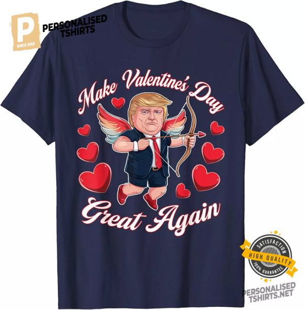 Make Valentine Day Great Again Funny Trump Cupid Shirt 1