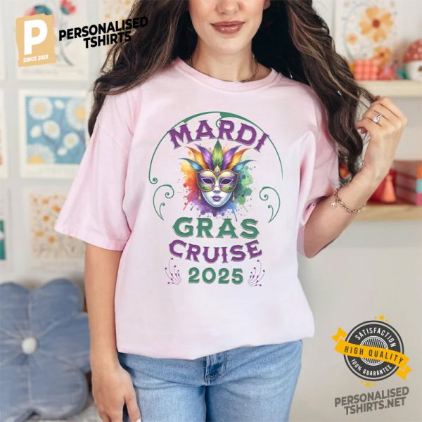 Mardi Gras Cruise 2025 Comfort Colors Shirt 3