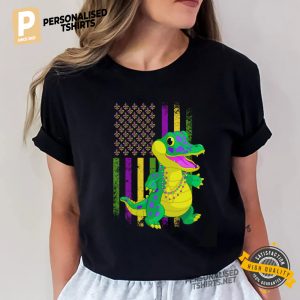 Mardi Gras Flag And Alligator, Mardi Gras Carnival 2025 T shirt 1