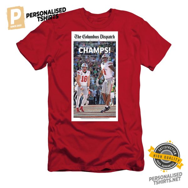 Ohio State buckeyes Champs 2025 CFP Newpapers T shirt 1