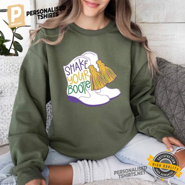 Shake Your Bootie Mardi Gras Boots Shirt 2