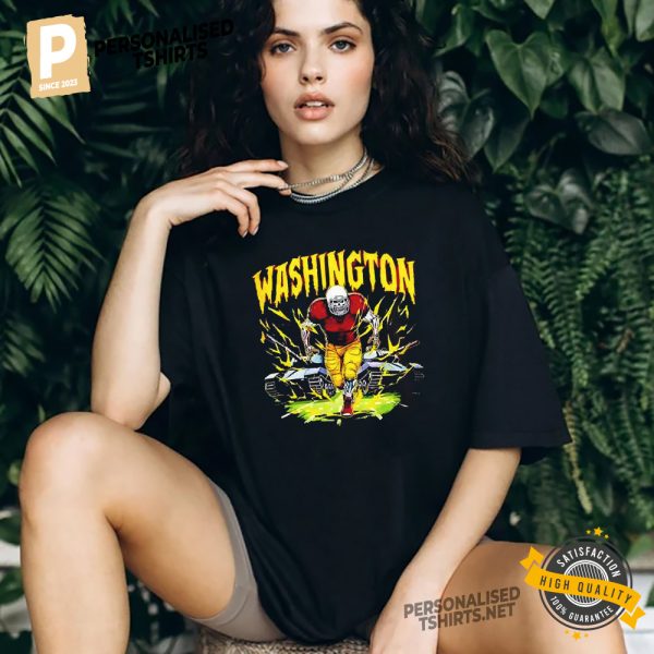 Washington Commanders Skeleton Football T shirt 1