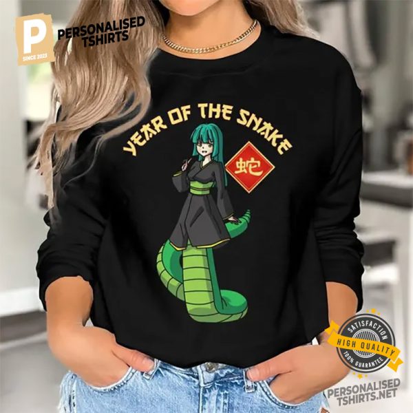 Year Of The Snake, Cute Snake Girl Anime Shirt 1