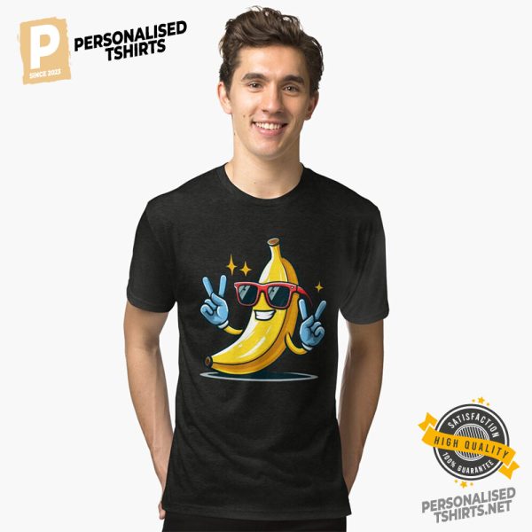 Cool Banana with Red Sunglasses Shirt 1