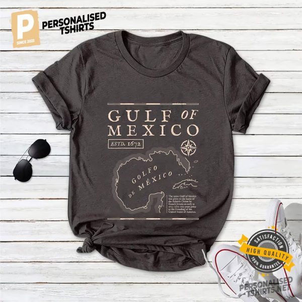 Gulf of Mexico 1672 Historic Map Shirt