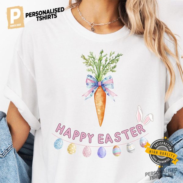 Happy Easter Carrot Bunny Spring Tee 1