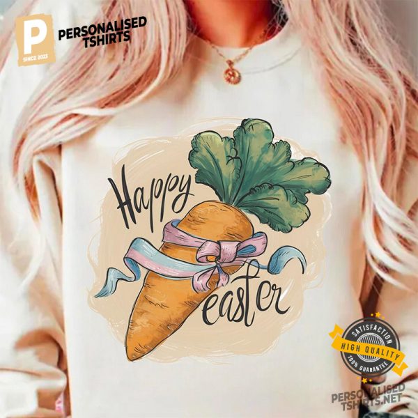 Happy Easter Carrot Comfort Colors Tee 1