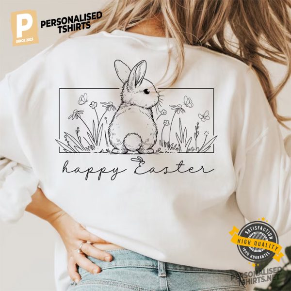 Happy Easter Floral Bunny Shirt 1